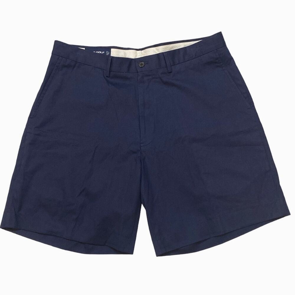 Vtg Polo Ralph Lauren Golf Shorts Men 36 Blue Chino Flat Front Pima Cotton Blend